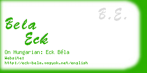 bela eck business card