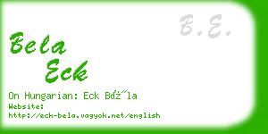 bela eck business card